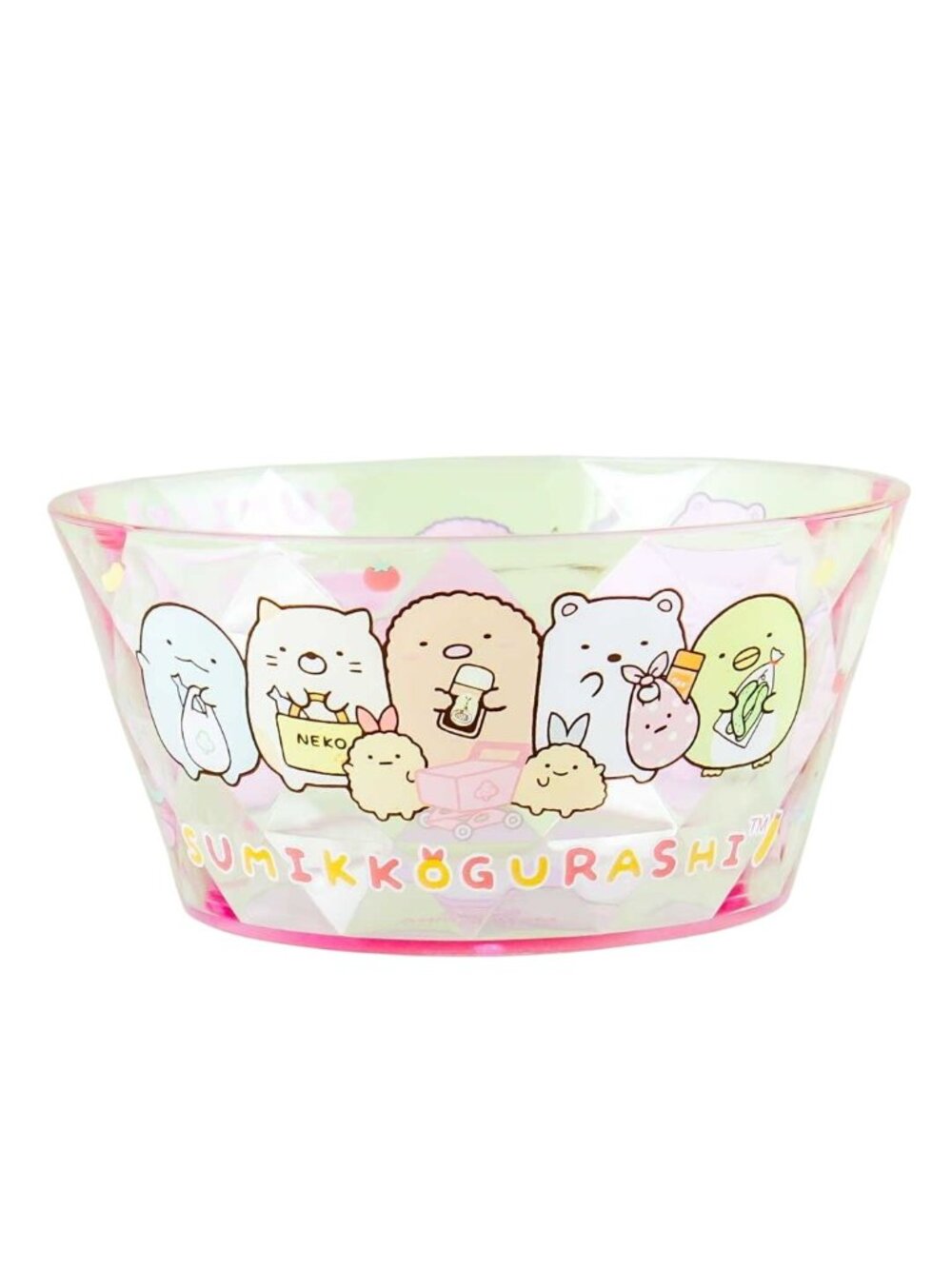 Sumikkogurashi San-X Kirakira Grocery Time Faceted Diamond Cut Bowl Pink Japan